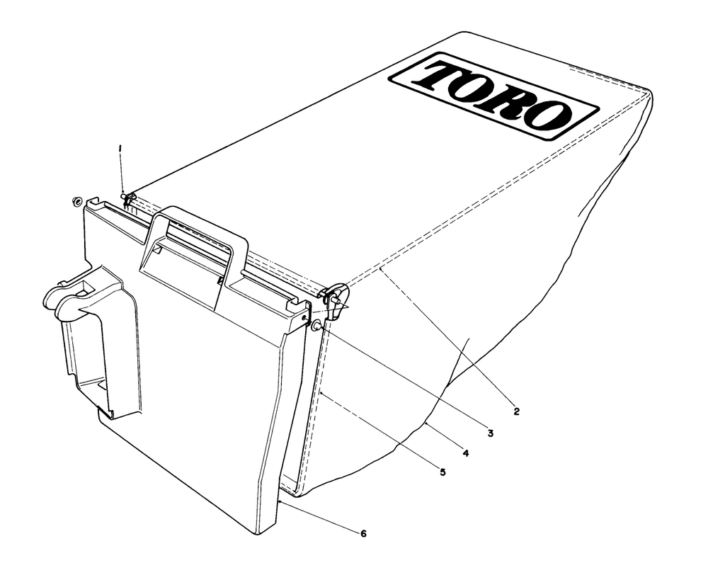 Grass Bag Assembly No. 11-9469 Diagram and Parts List for 20564C 7000001 - 7999999 Toro Lawn Mower