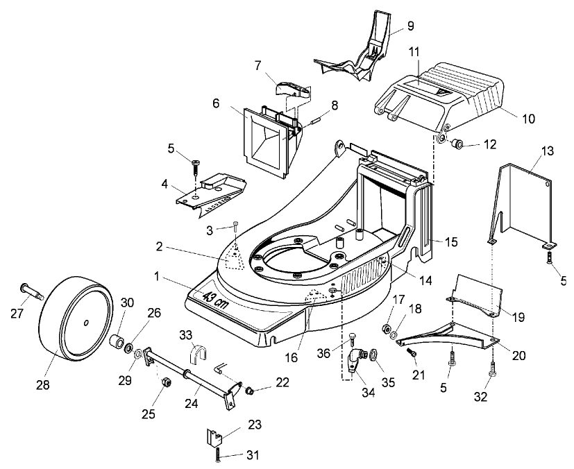 Housing Assembly Diagram and Parts List for 21012 9900001 - 9999999 Toro Lawn Mower