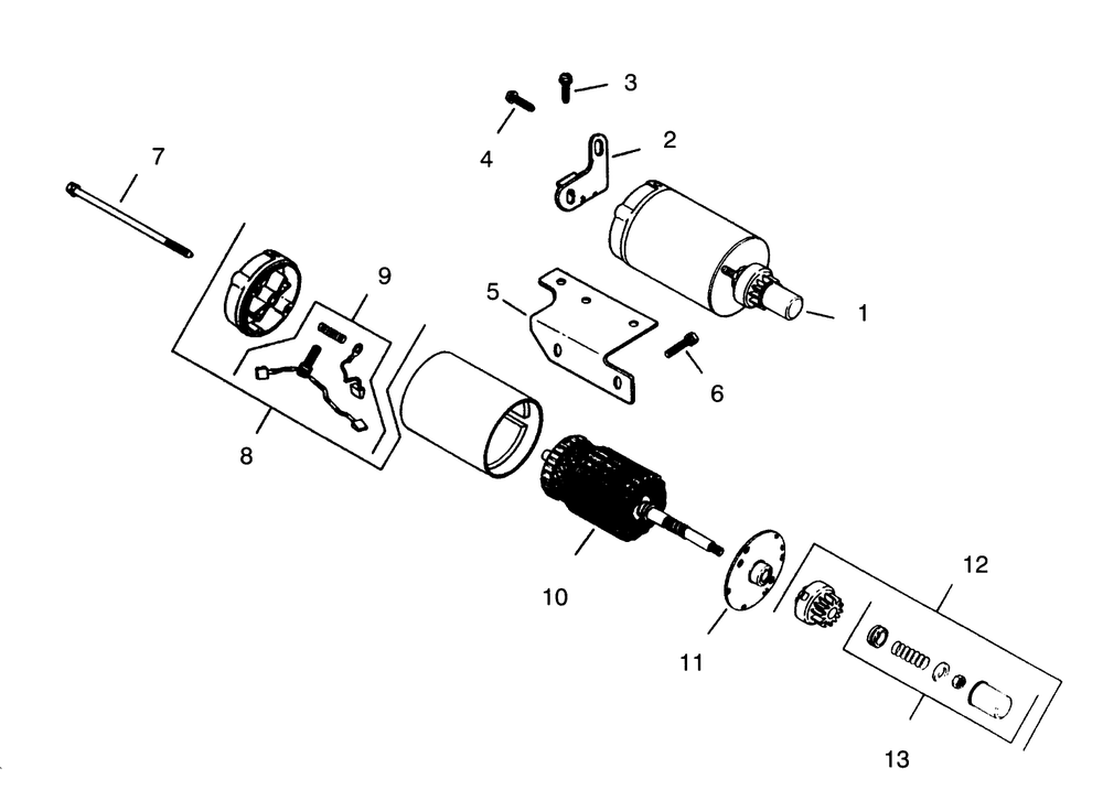 Starter Diagram and Parts List for 73320 3900001 - 3999999 Toro Lawn Tractor