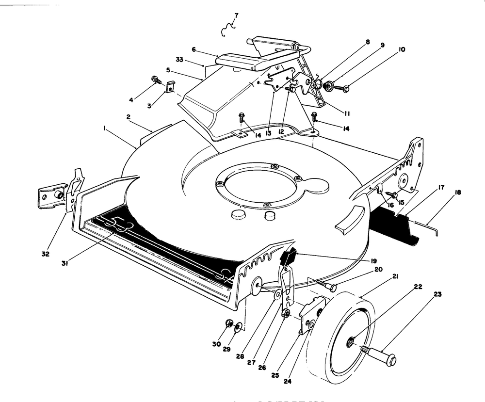 Housing Assembly Diagram and Parts List for 20581C 8000001 - 8999999 Toro Lawn Mower