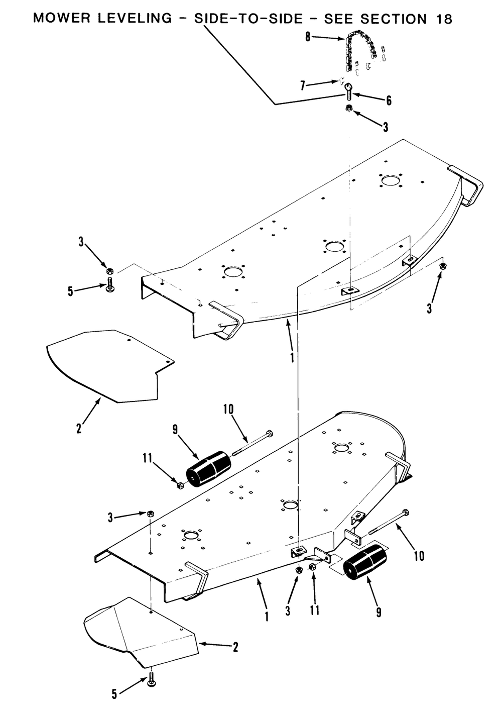 Mower Deck Diagram and Parts List for Z1-18KE02  Toro Lawn Tractor