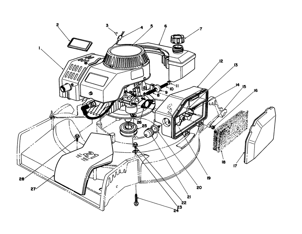 Engine Assembly Diagram and Parts List for 16785 8007012 - 8999999 Toro Lawn Mower
