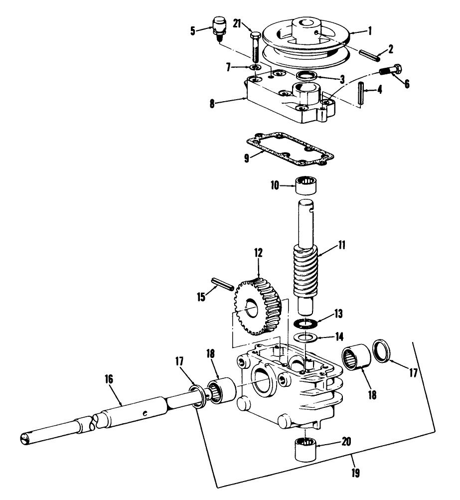 Gear Case Assembly Diagram and Parts List for 23267 5000001 - 5999999 Toro Lawn Mower