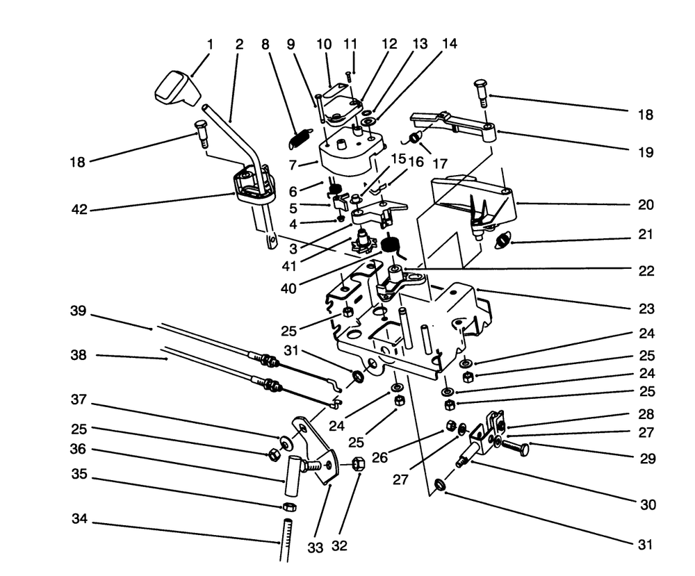 Traction Linkage Assembly Diagram and Parts List for 38570 4900001 - 4999999 Toro Snow Blower
