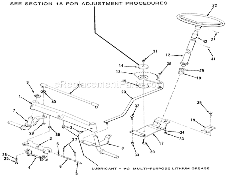 Front Axle And Steering Diagram and Parts List for 32-11B403 1989 Toro Lawn Tractor