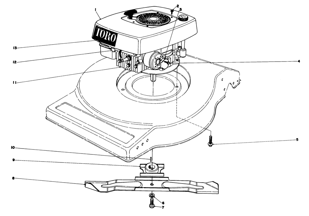 Engine Assembly (Model No. 16880) Diagram and Parts List for 16890 1000001 - 1999999 Toro Lawn Mower