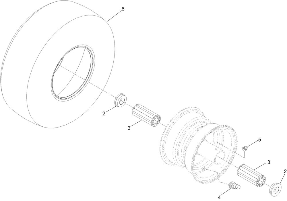 Wheel And Tire Assembly Diagram and Parts List for 74454 400000000-999999999 Toro Lawn Tractor