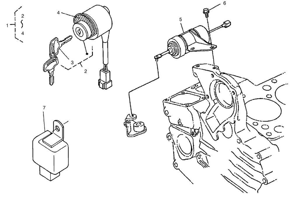 Stop Solenoid Assembly Diagram and Parts List for 22302 990001 - 999999 Toro Lawn Tractor Accessories