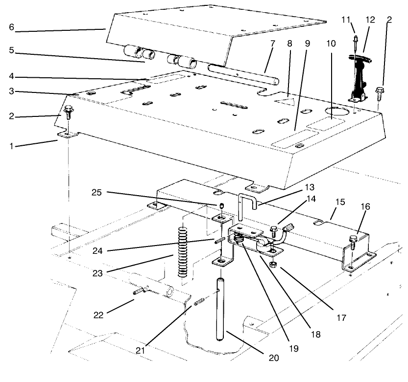 Seat Mount Diagram and Parts List for 30620 790001 - 799999 Toro Lawn Tractor