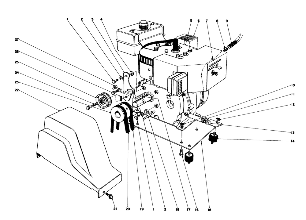 Engine Assembly Diagram and Parts List for 31625 5000001 - 5999999 Toro Snow Blower