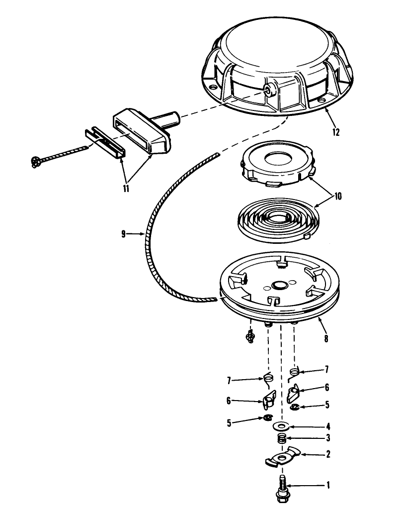 Rewind Starter No. 590479 Diagram and Parts List for 38085 2000001 - 2999999 Toro Snow Blower