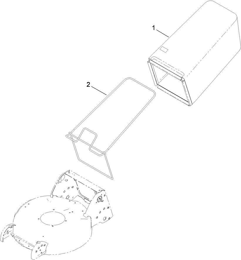 Rear Bag Assembly Diagram and Parts List for 22156TE (310000001-310001000)(2010) Toro Lawn Mower