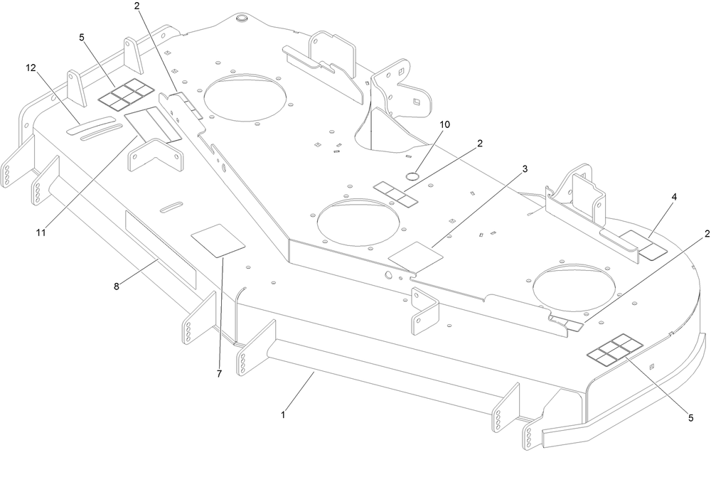 Deck Decal Assembly Diagram and Parts List for 74933 401000000-999999999 Toro Lawn Mower