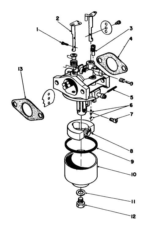 Carburetor Assembly Diagram and Parts List for 20745 4000001 - 4999999 Toro Lawn Mower