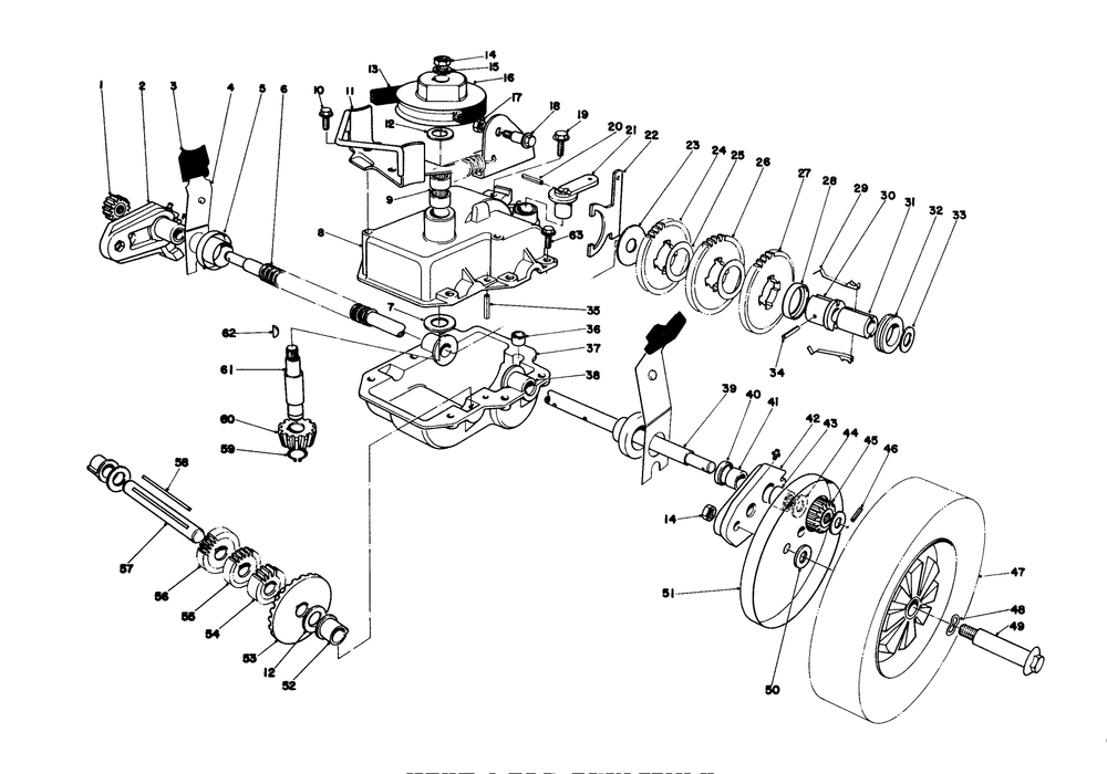 Gear Case Assembly Diagram and Parts List for 20810 0000001 - 0999999 Toro Lawn Mower