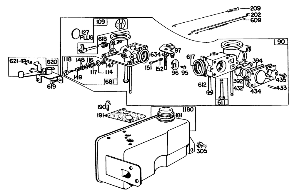 Engine Briggs & Stratton Model 130902-1162-01 Diagram and Parts List for 23022 3000001 - 3999999 Toro Lawn Mower