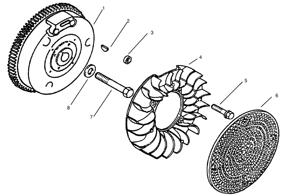 Flywheel Kohler Model Ms14s-Ts601559 Diagram and Parts List for 73403 6900001 - 6999999 Toro Lawn Tractor