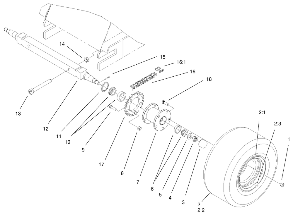 Front Wheel Assembly Diagram and Parts List for 22302 990001 - 999999 Toro Lawn Tractor Accessories