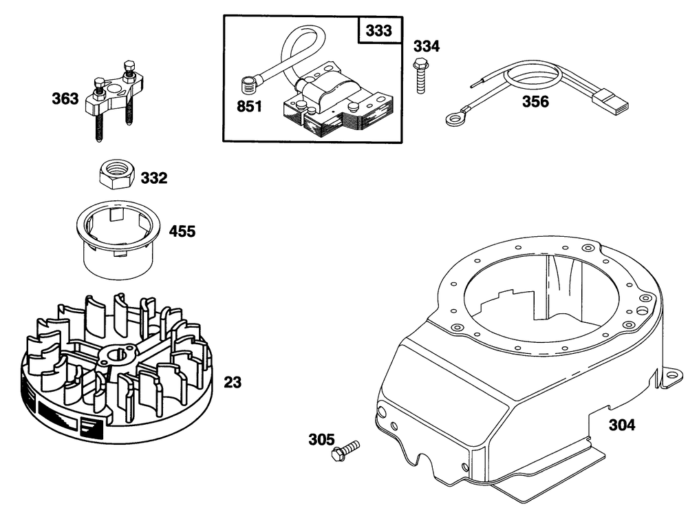 Engine Briggs & Stratton Model 122702-0182-01 Diagram and Parts List for 20907B 4900001 - 4999999 Toro Lawn Mower