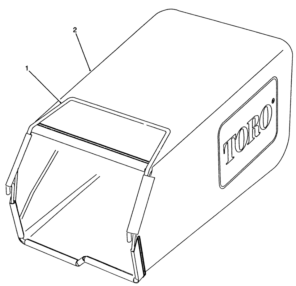 Grass Bag Assembly Diagram and Parts List for 26626 1000001 - 1999999 Toro Lawn Mower