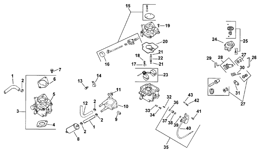Fuel System Diagram and Parts List for 74182 (890001-890183)(1998) Toro Lawn Tractor