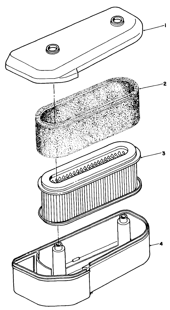 Air Cleaner Assembly Diagram and Parts List for 30170 1000001 - 1999999 Toro Lawn Tractor Accessories