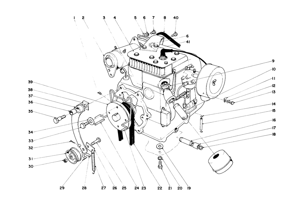 Engine Assembly Diagram and Parts List for 55402 1000001 - 1999999 Toro Lawn Tractor