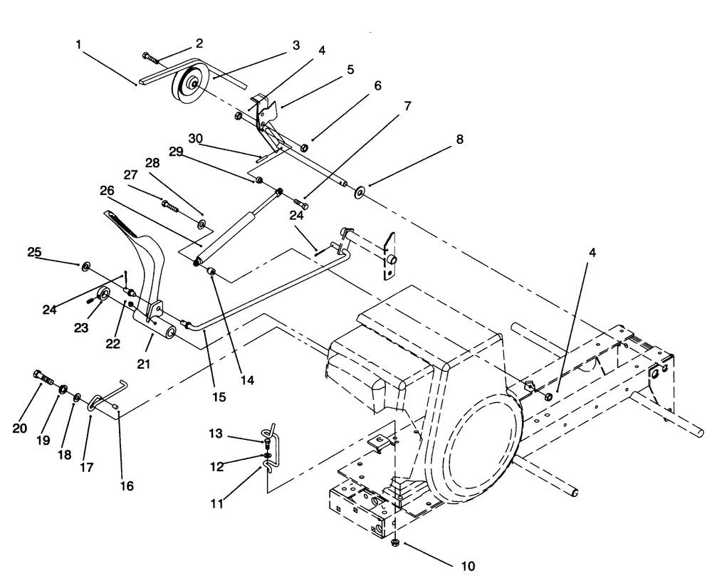 Brake Diagram and Parts List for 73363 6900001 - 6999999 Toro Lawn Tractor