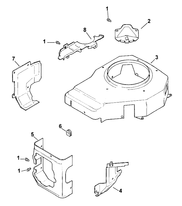 Blower Housing And Baffles-Engine Kohler Model No. Cv131 Spec 21524 Diagram and Parts List for 30159 795101 - 799999 Toro Lawn Tractor Accessories