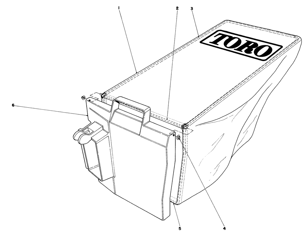Grass Bag Assembly No. 11-9469 Diagram and Parts List for 20574 5000001 - 5999999 Toro Lawn Mower