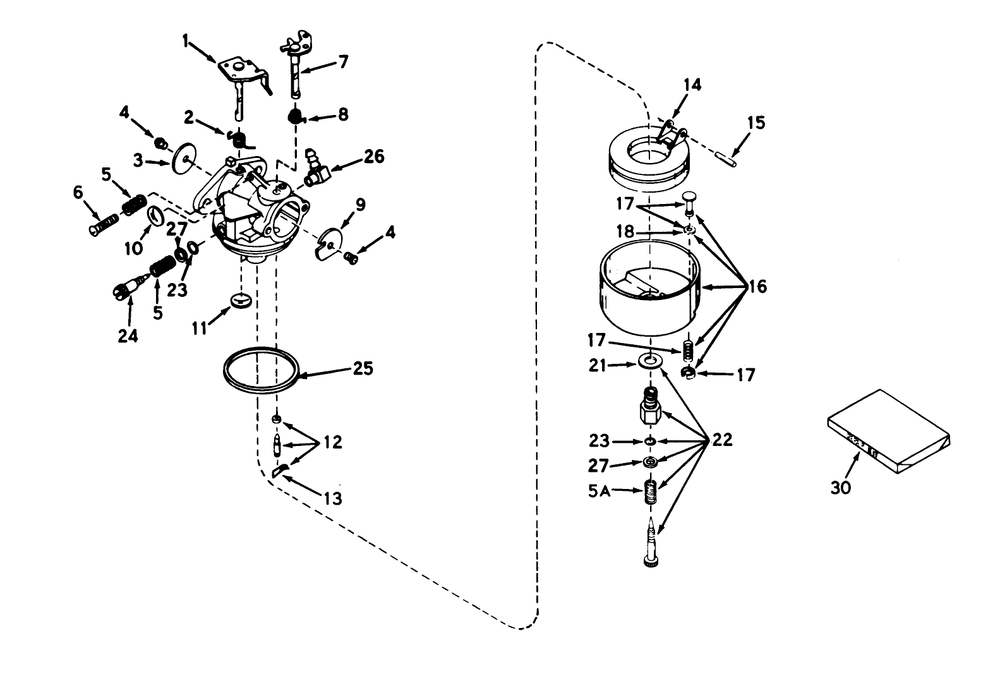 Carburetor No. 631716 (Model No. 56020) Diagram and Parts List for 56025 3000001 - 3999999 Toro Lawn Tractor