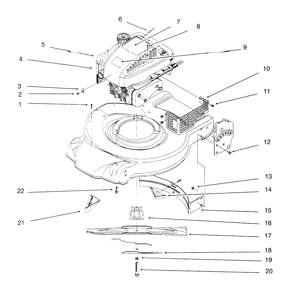 Engine Assembly Diagram and Parts List for 20441 6900001 - 6999999 Toro Lawn Mower