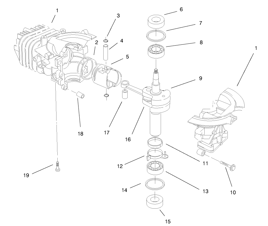 Engine Assembly Model No. 47pt6-5 Diagram and Parts List for 38436 7900001 - 7999999 Toro Snow Blower