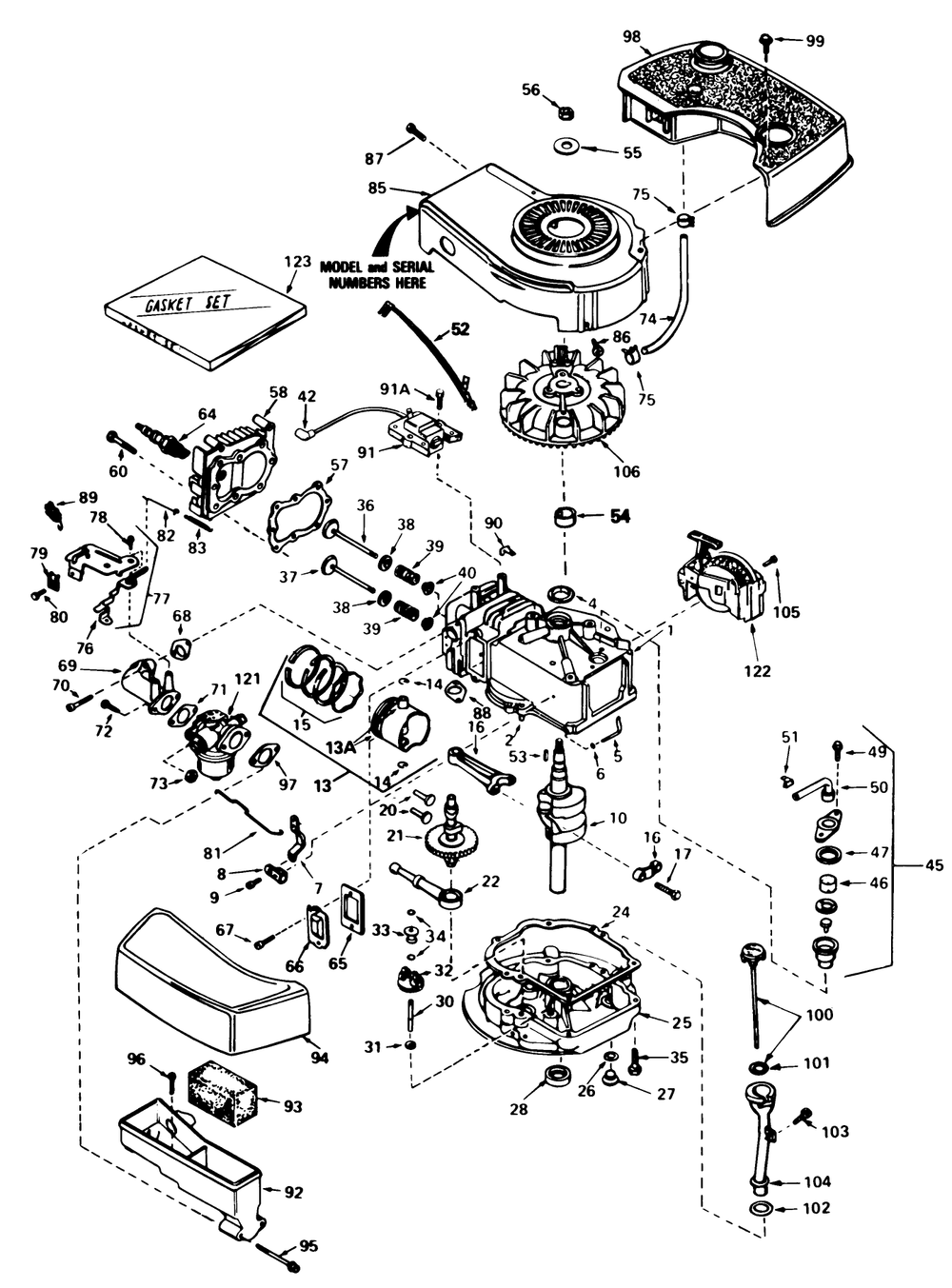 Engine Tecumseh Model No. Tnt 100-10077e Diagram and Parts List for 20762 4000001 - 4999999 Toro Lawn Mower