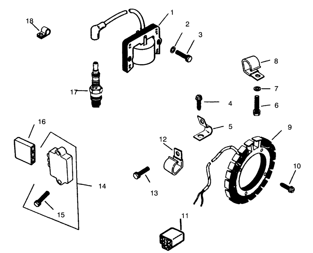 Ignition System Diagram and Parts List for 73400 6900001 - 6999999 Toro Lawn Tractor
