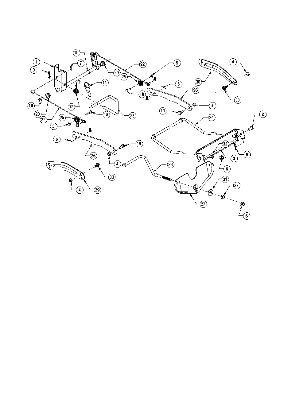 Handle/deck bracket Diagram and Parts List for LX420  Toro Lawn Tractor