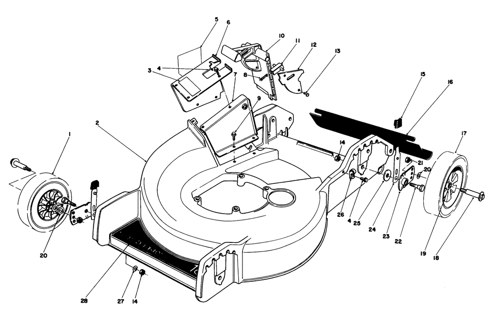 Housing Assembly Diagram and Parts List for 20586 5000001 - 5999999 Toro Lawn Mower