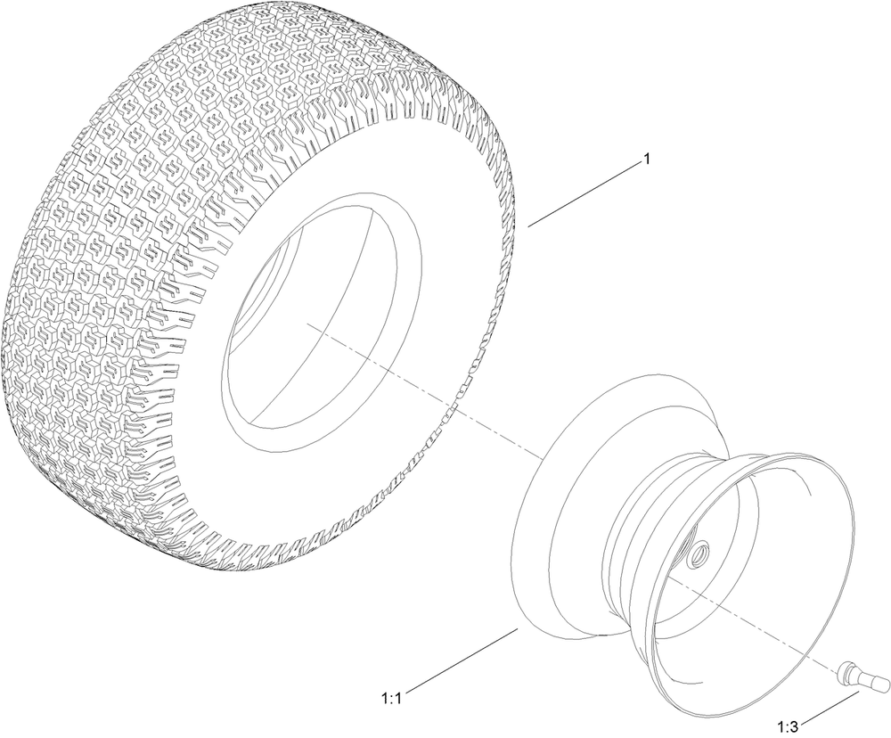 Rear Tire Assembly Diagram and Parts List for 75743 414400000 - 999999999 Toro Lawn Tractor