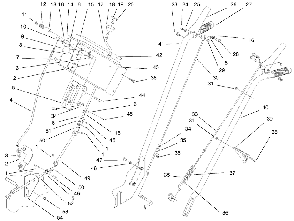 Handle And Contols Assembly (Continued) Diagram and Parts List for 38084 9900001 - 9999999 Toro Snow Blower