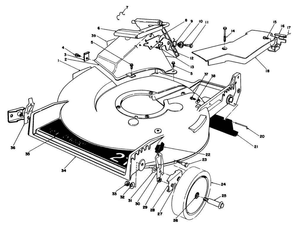 Housing Assembly Diagram and Parts List for 20620 8000001 - 8999999 Toro Lawn Mower