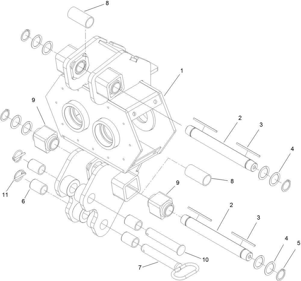 Plow Box Assembly Diagram and Parts List for 25530T 323000000 - 999999999 Toro Lawn Tractor Accessories