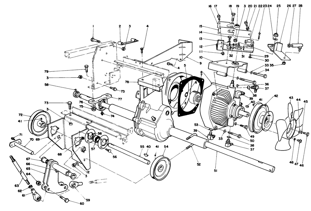 Transmission & Differential Assembly Diagram and Parts List for 30754 60402 - 69999 Toro Lawn Tractor
