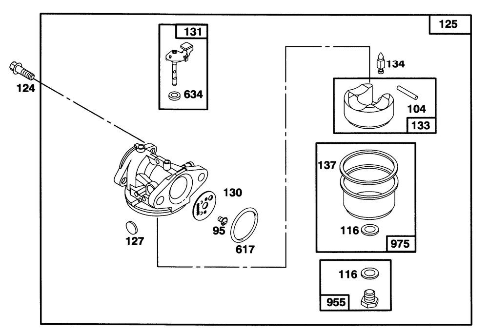 Engine Briggs & Stratton Model 127702-0645-01 Diagram and Parts List for 16401 6900001 - 6999999 Toro Lawn Mower