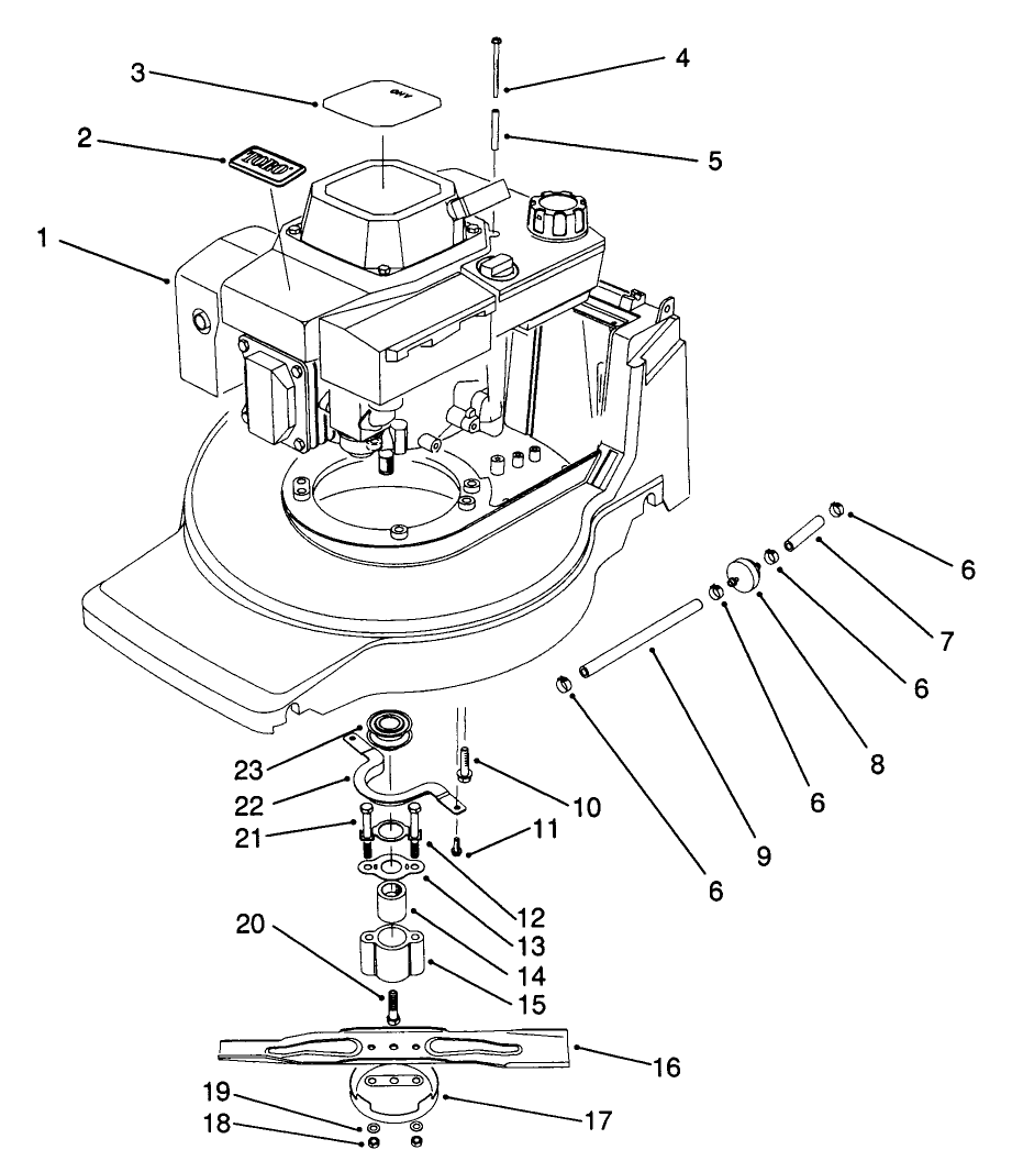 Engine Assembly Diagram and Parts List for 20921B 1000001 - 1999999 Toro Lawn Mower