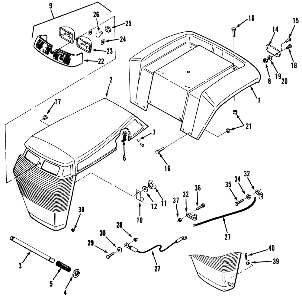 Frame, Sheet Metal And Covers Diagram and Parts List for 32-120EA1 1000001 - 1999999 Toro Lawn Tractor