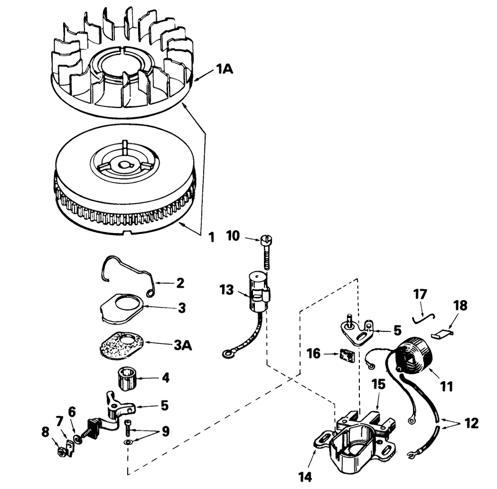 Magneto No. 611030 Diagram and Parts List for 38052 4000001 - 4999999 Toro Snow Blower
