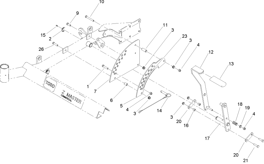 Height-Of-Cut Assembly Diagram and Parts List for 74410 (260000001-260002000)(2006) Toro Lawn Mower