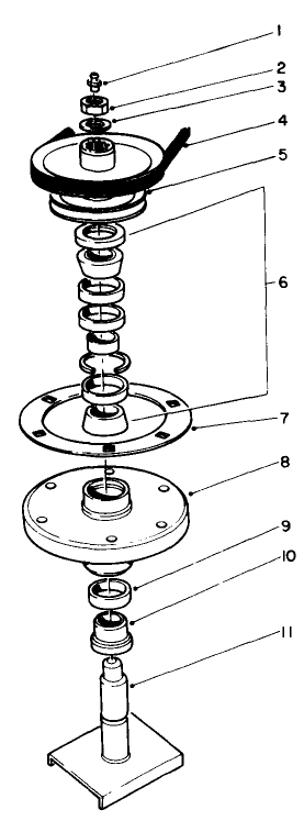 Drive Spindle No. 54-7781 Diagram and Parts List for 30152 600001 - 699999 Toro Lawn Mower
