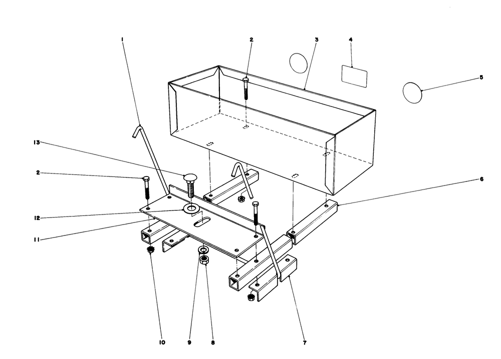 Weight Box Assembly Model No. 59138 (Optional) Diagram and Parts List for 57356 4000001 - 4999999 Toro Lawn Tractor