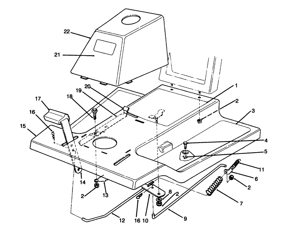 Front Body Assembly Diagram and Parts List for 70040 7900001 - 7900578 Toro Lawn Tractor